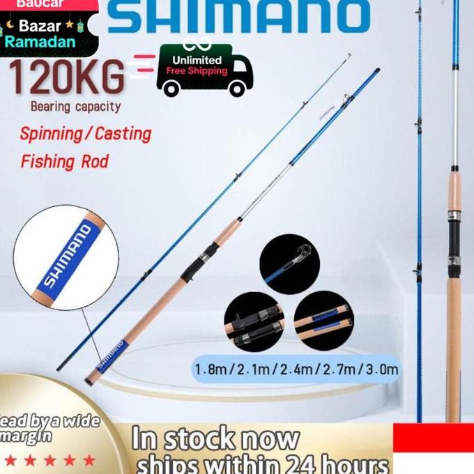 

Terlaris Shimano Joran Pancing Travel Spinning/Casting Portable Fishing Rod 1.8M/2.1M/2.4M/2.7M/3.0M Joran Pancing M Porwe Sisipkan Portabel Reel Lure