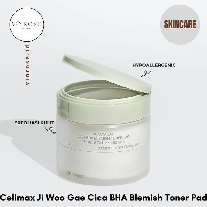 Celimax Ji Woo Gae Cica Bha Blemish Toner Pad Korea Skincare Pad