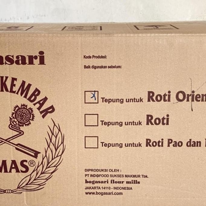 

Terlaris 1Dus Isi 6Pcs Tepung Terigu Cakra Kembar Emas Bogasari (Roti Oriental)