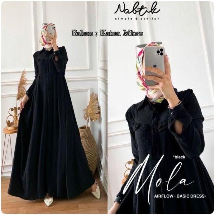 BAJU GAMIS MOLA DRESS MAXY POLOS TERBARU FASHION MUSLIM REMAJA DEWASA