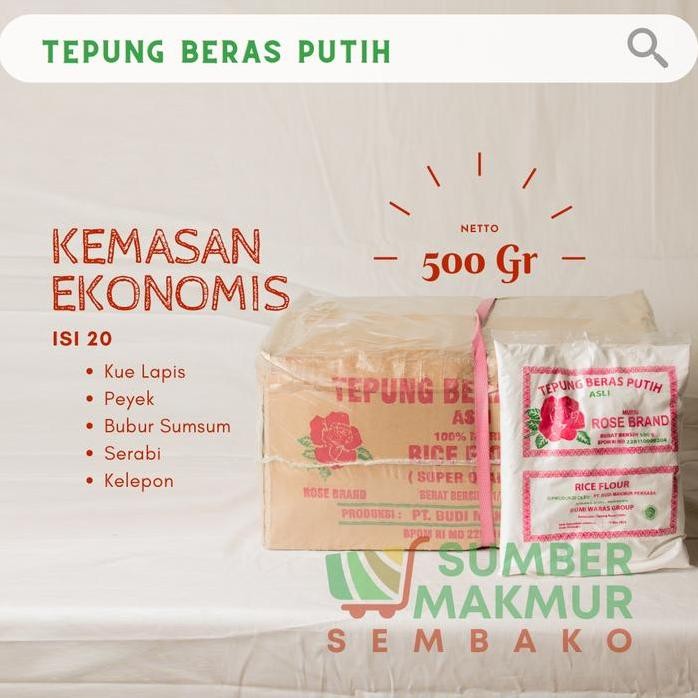 

Terlaris Tepung Beras Rose Brand Paket Murah Grosir / Per Dus