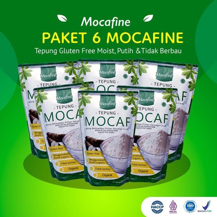 

Terlaris Paket Hemat 6 - Mocafine Tepung Mocaf - Gluten Free - Organik - 6 Pcs