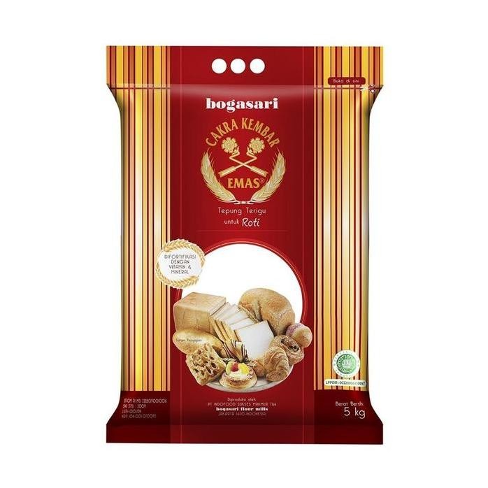 

Terlaris Cakra Kembar Emas (Cke) Roti 5Kg Tepung Protein Tinggi U/ Roti.