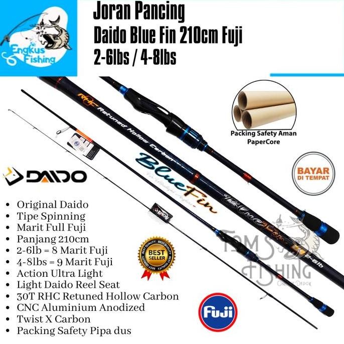 

Terlaris Joran Pancing Ul Daido Blue Fin 210Cm Spinning (2-6Lb / 4-8Lb) Fuji