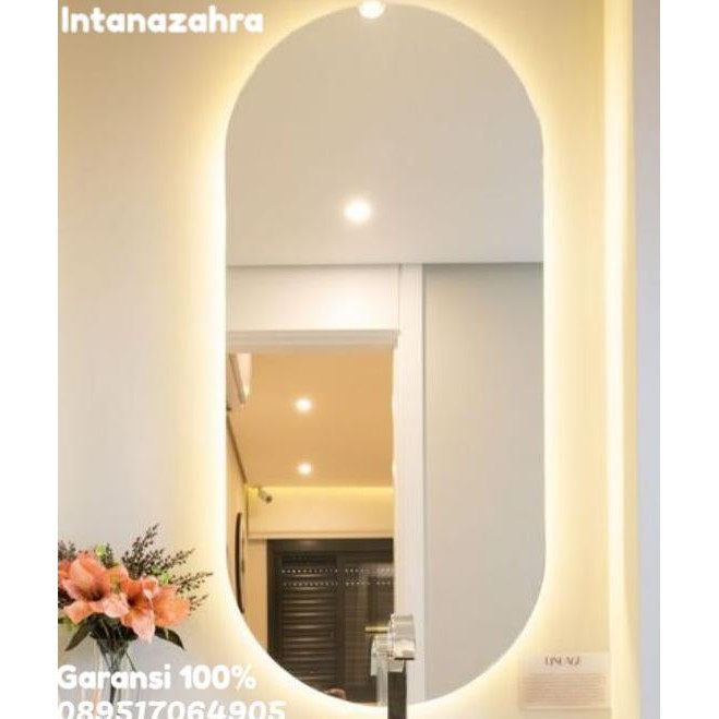 NEW Cermin Dinding Oval Mirror Lamp LED Cermin Rias Oval