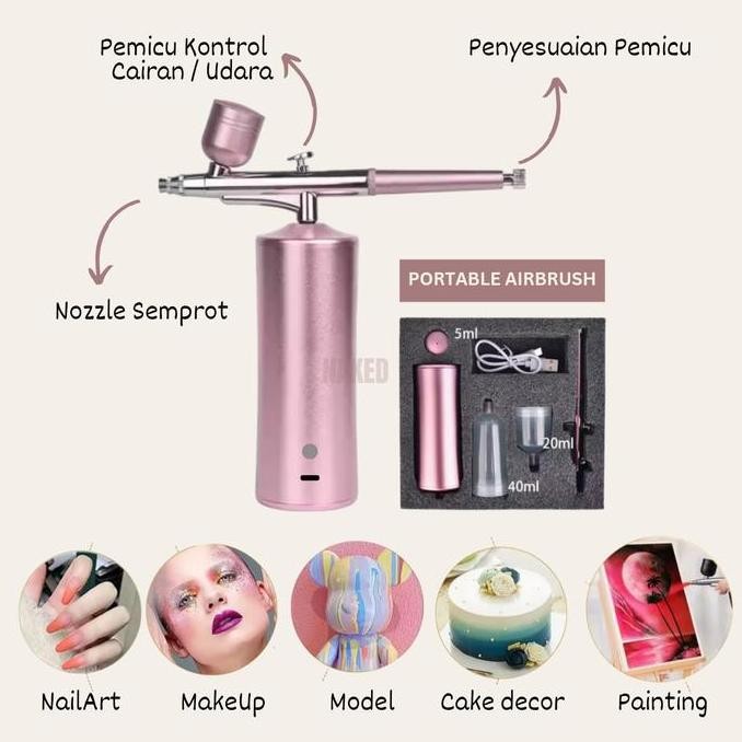 TERBARU - Nail Airbrush Portable Compressor Gun Ombre Nails
