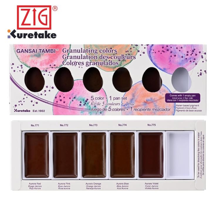 

LINDU ZIG Kuretake Watercolor Gansai Tambi Granulating Set 6 Colors