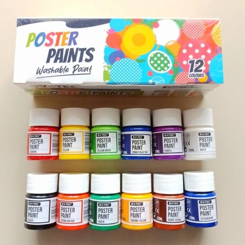 

KA Cat Poster Paints V-TEC 20ml 12 Warna Botol ( Set )