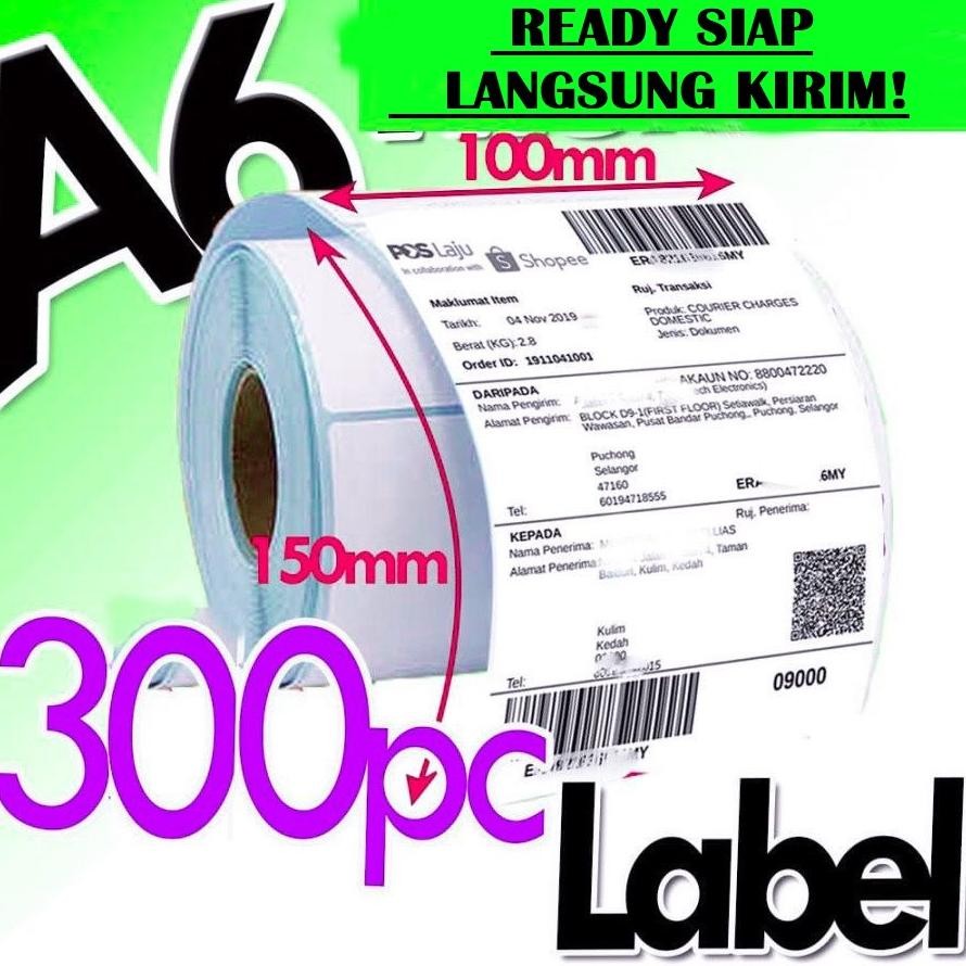 

KA SMARTCOM Kertas Label Barcode 100 x 150 Kertas Stiker Thermal 100x150mm isi 300 pcs