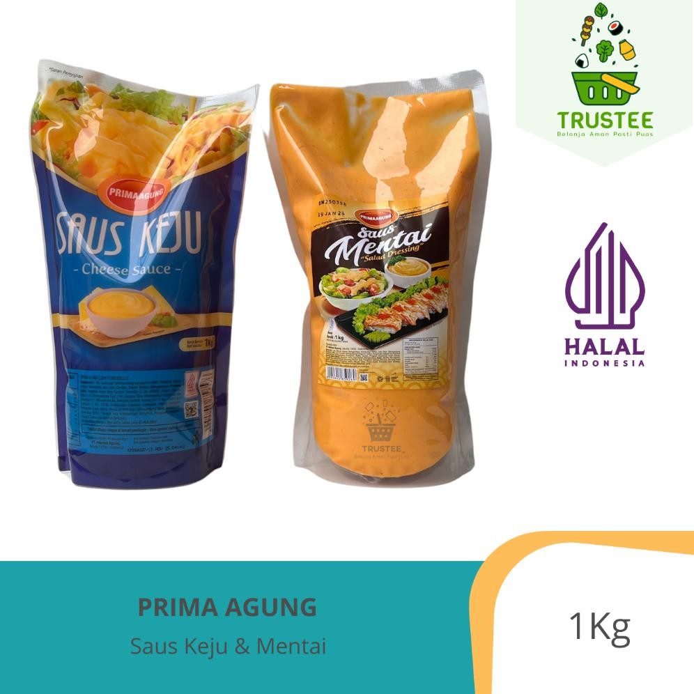 

Tre-57 2Er-54 Xd27 Prima Agung Saus Keju / Saus Mentai / Cheese Sauce / Mentai Sauce / Saos Masak Instant Halal 1Kg Original Terlaris