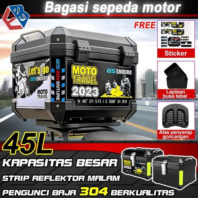 Sepeda Motor Top Box Bagasi 45L / Box Motor berkapasitas besar MURAH