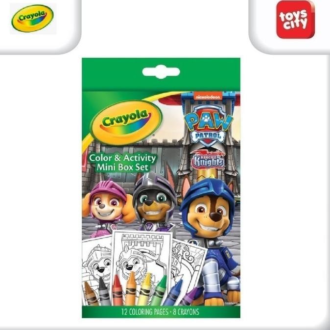 

LINDU Crayola Paw Patrol Rescue Knight Color & Activity Mini Box Set (12 Coloring Pages + 8 Crayons)