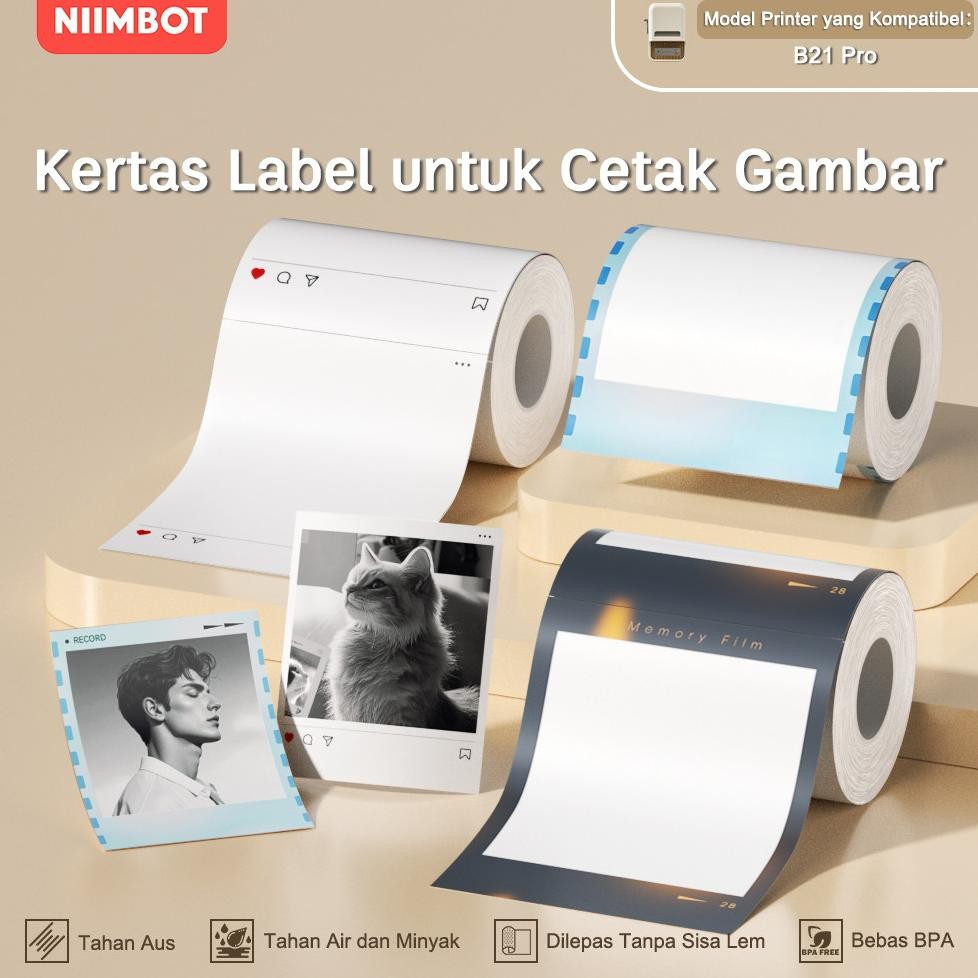 

LINDU NIIMBOT B21Pro Kertas Foto Khusus, Stiker Label Gambar dan Foto, Printer Foto Portabel