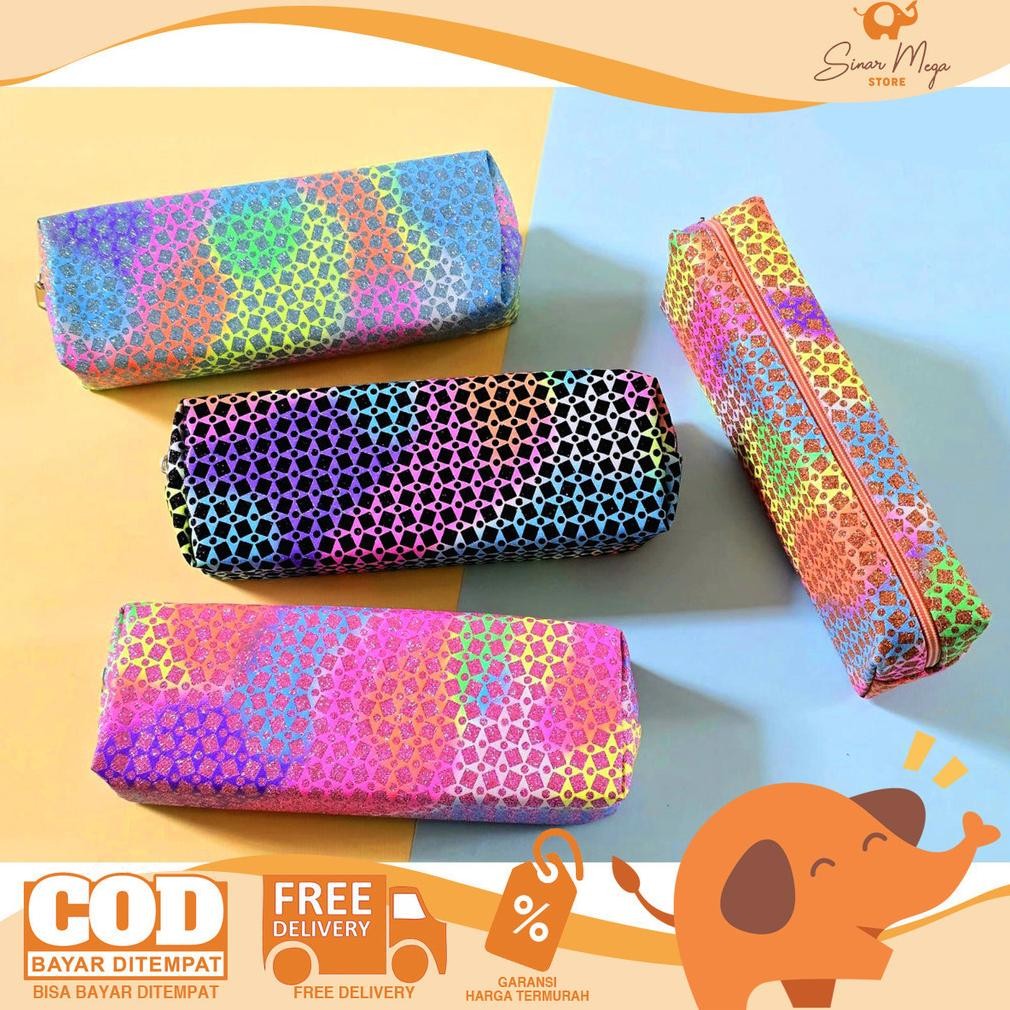 

Hj-43 Re-65 Uk-68 Fancy Pencil Case Rainbow Glitter Pc-502 Tempat Pensil Kain Viral Murah