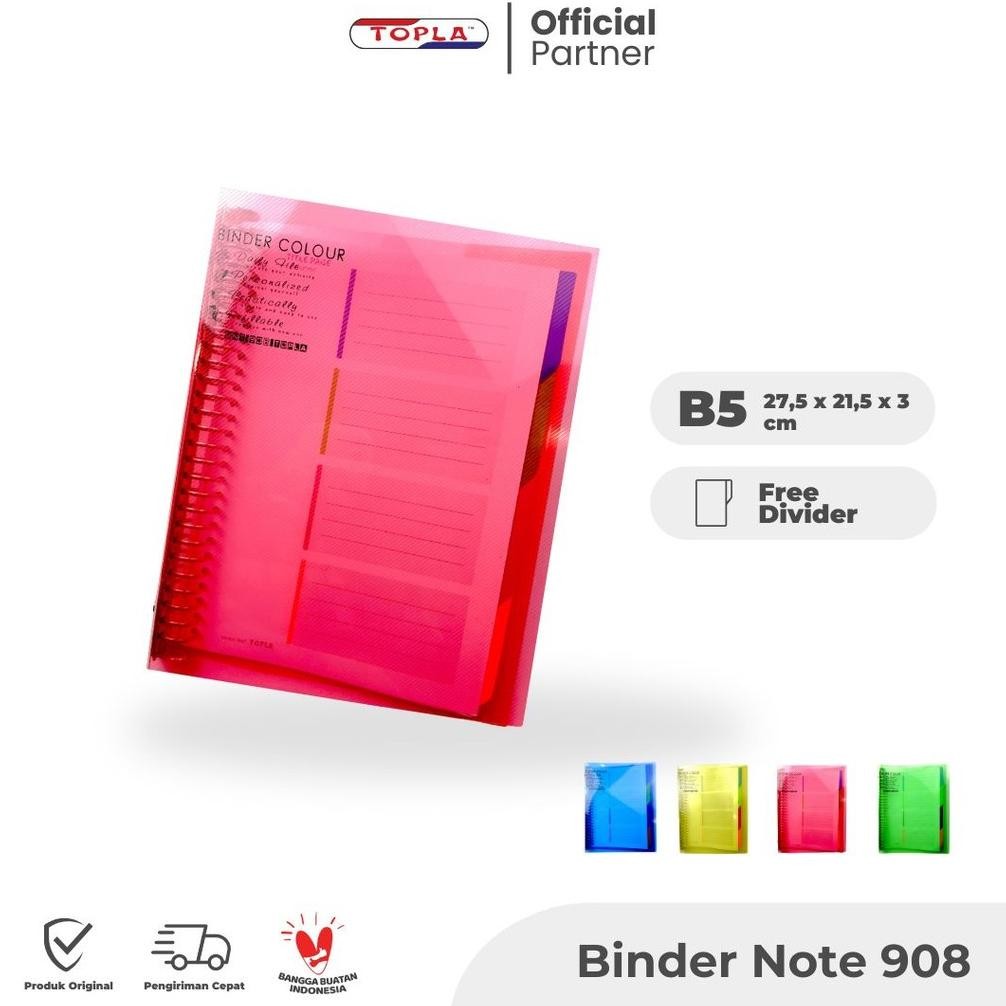 

Kt78 Gfd-6 Kt78 Topla Binder Note Book B5 Bnt-908 / Buku Catatan 26 Ring Besi Warna Transparan Murah Hemat Termurah