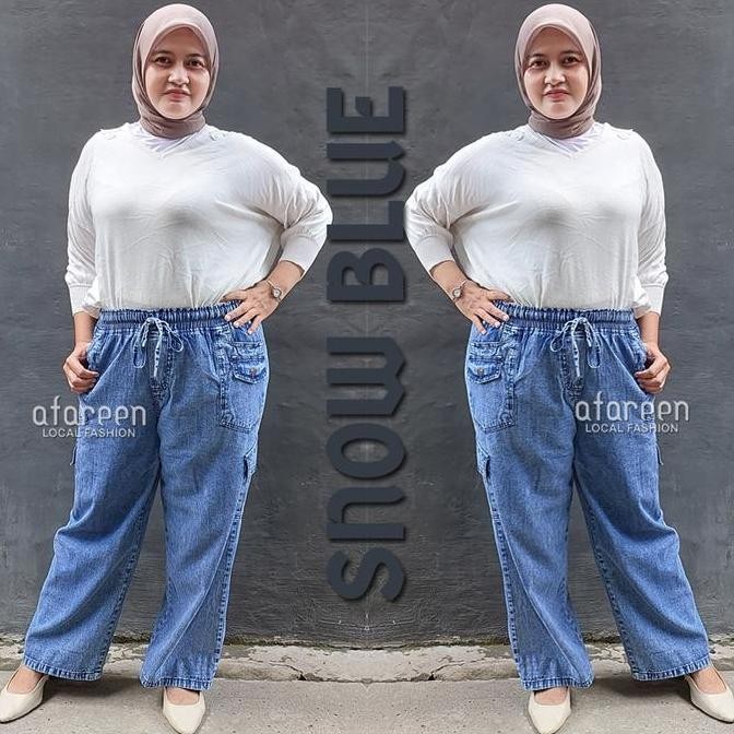 Promo Cargo Jeans Wanita Jumbo Celana Kulot Jogger Cargo