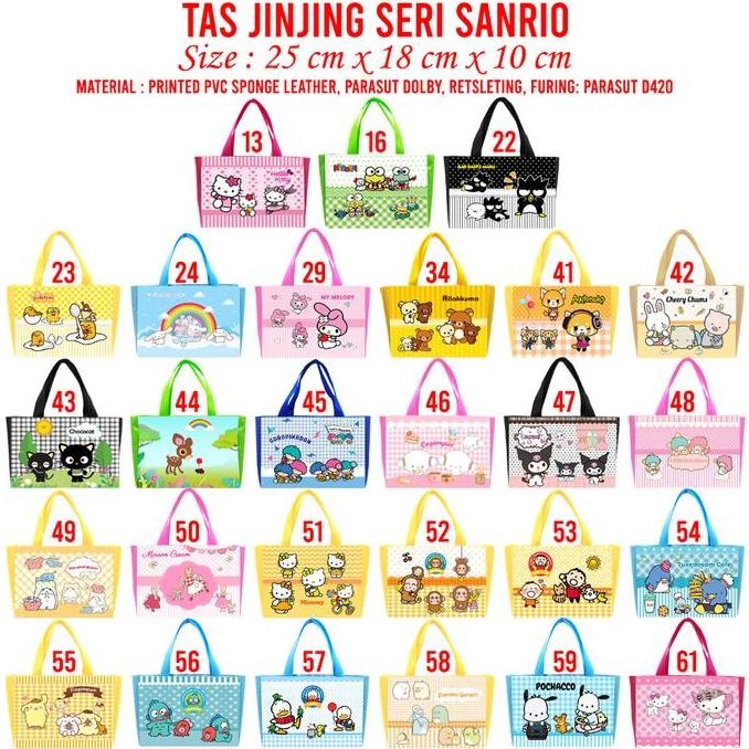 

<<<<<] Tas Jinjing Seri Sanrio Aneka Karakter Anak Souvenir Handbag Jinjing Hadiah Ulang Tahun Anak Kado