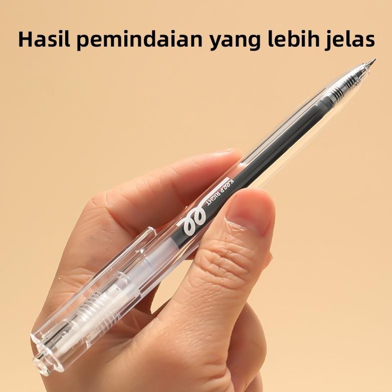 

Deli Gel Pen / Pulpen Gel Retractable Pen Cetek 0.5 mm Tinta Hitam Isi 12 pcs S05-12PCS