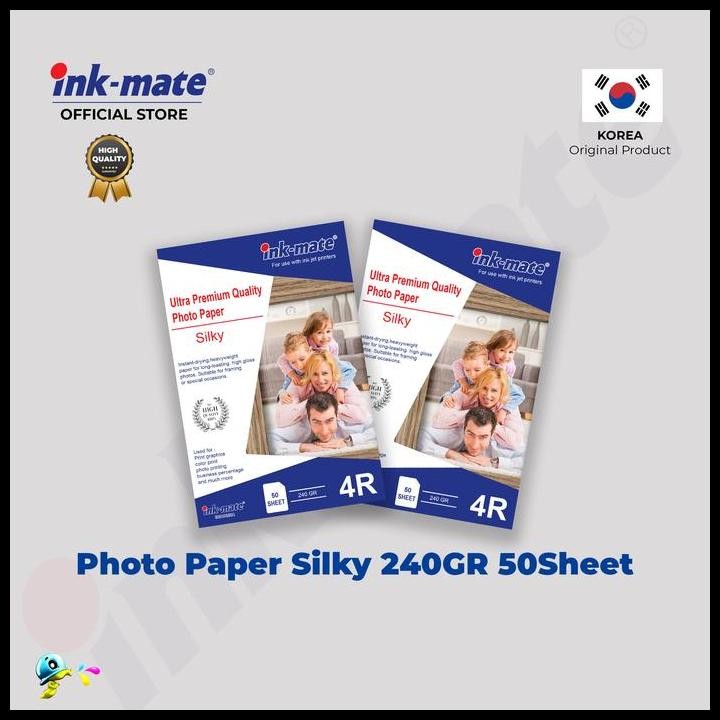 

Terlaris Kertas Photo Inkmate Photo Paper Silky 240Gr 4R Isi 50 Lembar Good Quality