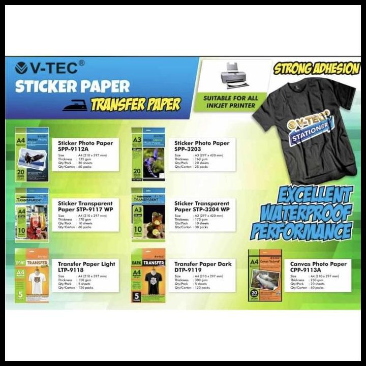 

Terlaris Kertas Foto V-Tec Canvas Photo Paper 230Gsm A4 Cpp-9113A Good Quality