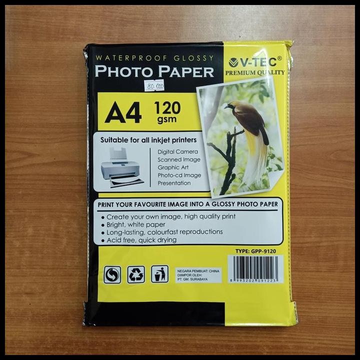 

Terlaris Kertas Foto / Glossy Photo Paper A4 - 120 Grm 100 Lbr Good Quality