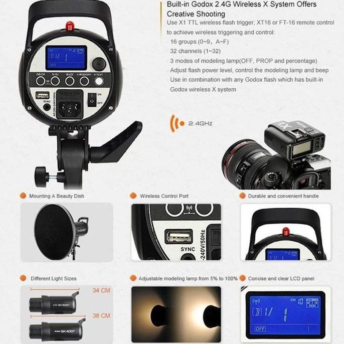 Promo Godox Sk400Ii Studio / Godox Flash Sk400Ii / Godox Sk400Ii / Sk400Ii