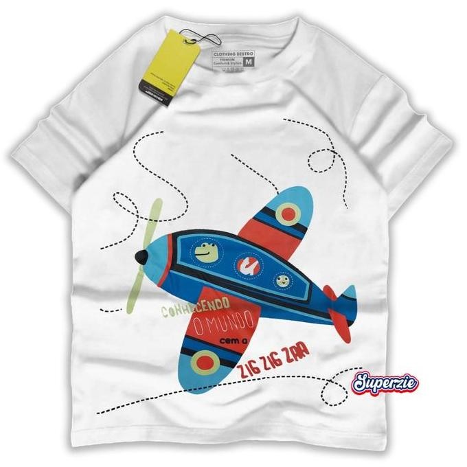 Tersedia Kaos Pesawat Anak Laki-laki Baju anak laki laki pesawat Kaos anak cowok distro PESAWAT ZIGZ