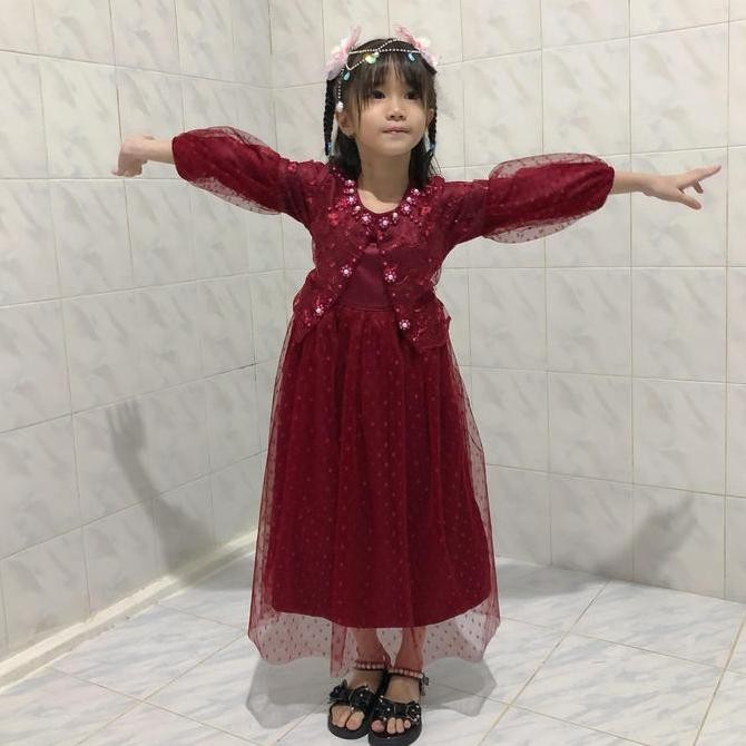 Tersedia baju anak perempuan Luliana 2-11tahun , gaun anak perempuan , dress anak kondangan elegan ,