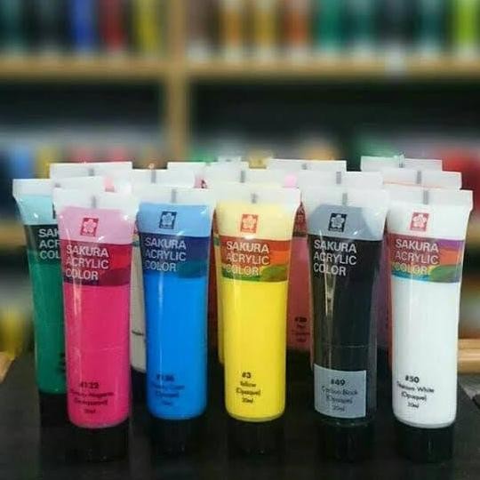 

ready !!! SAKURA ACRYLIC COLOR PAINT TUBE 20 ML CAT AKRILIK