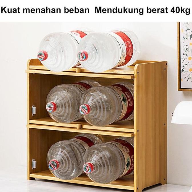 Diskon Rak Laci Kosmetik 3 Susun Lemari Mini Tempat Kosmetik Rak Kabinet Dapur Bambu Lemari Penyimpa