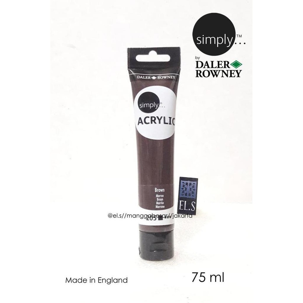 

ready !!! Daler Rowney Simply Acrylic Brown 75 ml ( Cat Akrilik )