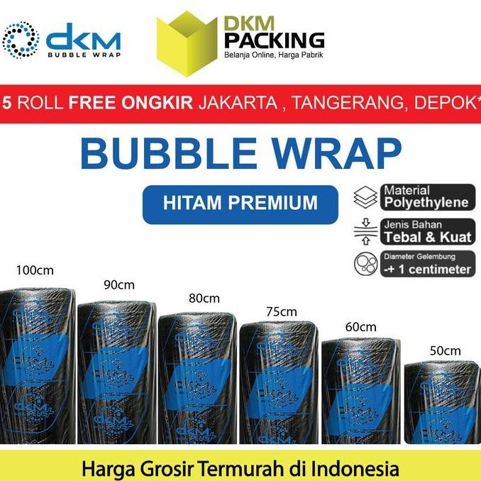 

ready Plastik Bubble Wrap Hitam 50Meter Bubblewrap DKM PLUS PREMIUM / ROLL