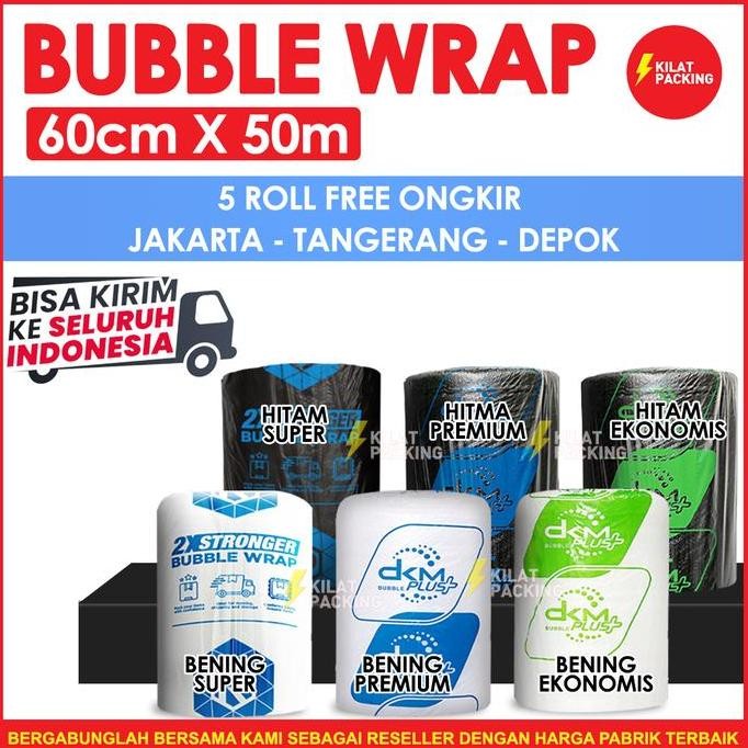 

ready BUBBLE WRAP 60CM X 50M PREMIUM TEBAL DELKOMAS DKM PLUS TERMURAH SATUAN