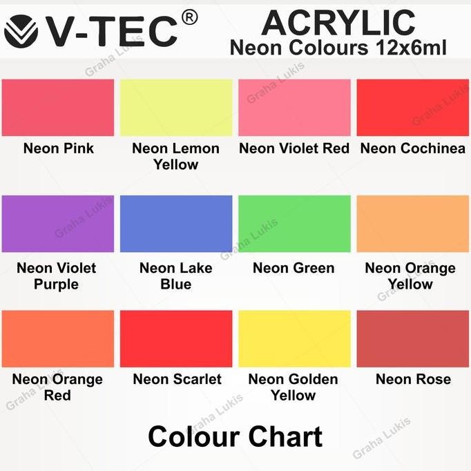 

ready !!! V-TEC Neon Acrylic / Cat Akrilik Neon 12x6ml NA-612