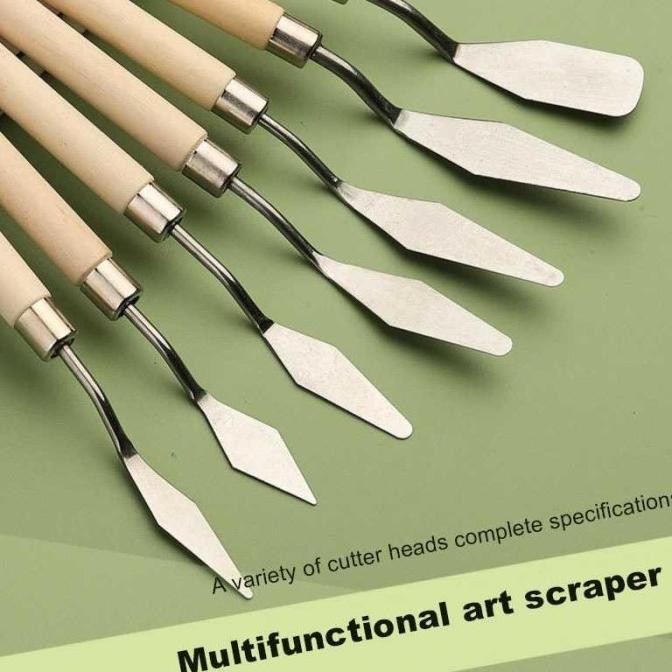 

ready !!! Pisau Palet Lukis Cat Akrilik Painting Scraper Knife 7 PCS - JW7