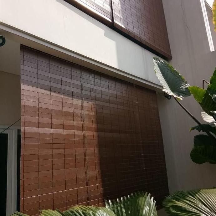 tirai kayu dan krey PVC #gordeng#kayu#tirai#pvc#gordeng#outdoor# murah