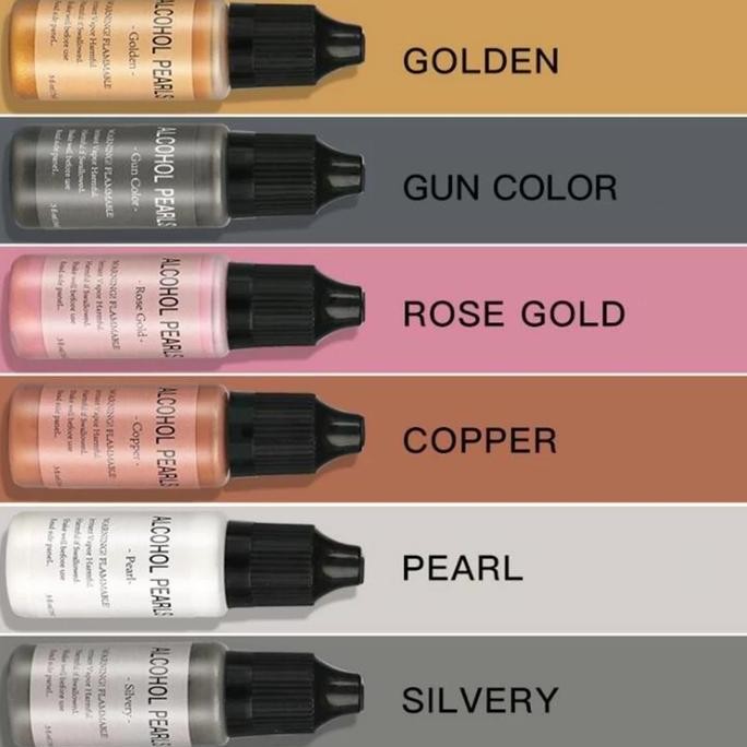 

ready !!! Pewarna Resin Cair Metallic Ink Pearl Alcohol Effect Pigment Dye