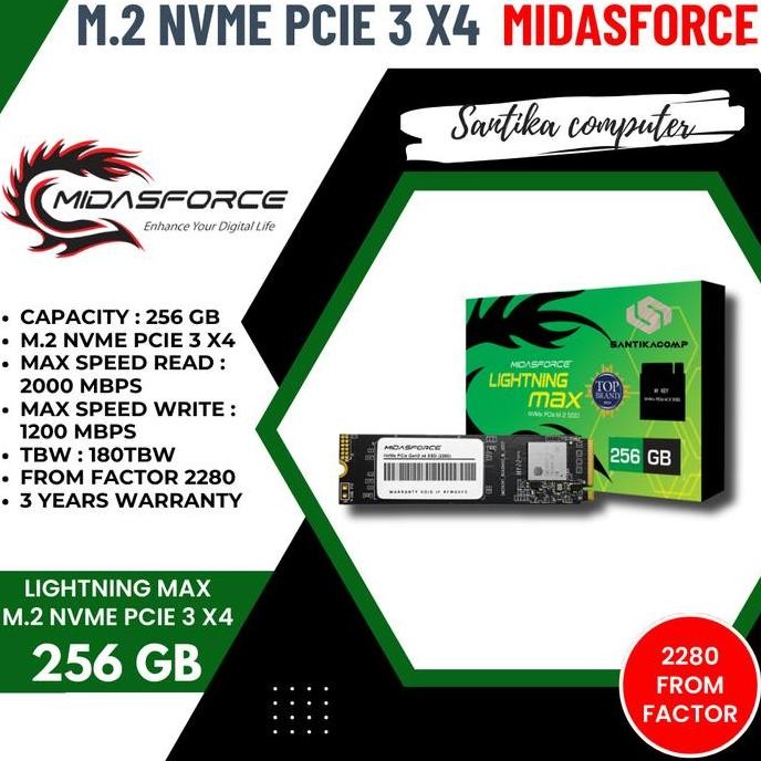 M.2 Nvme Midasforce 256gb - M2 Nvme 256gb Midas Pcie Gen3 X4 Ssd
