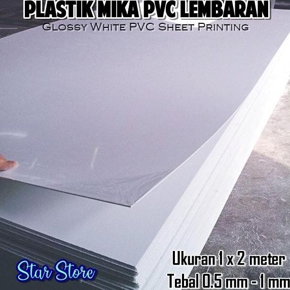 ready Plastik Mika PVC Putih UV Printing / Mika Kap Lampu 100 x 200 cm