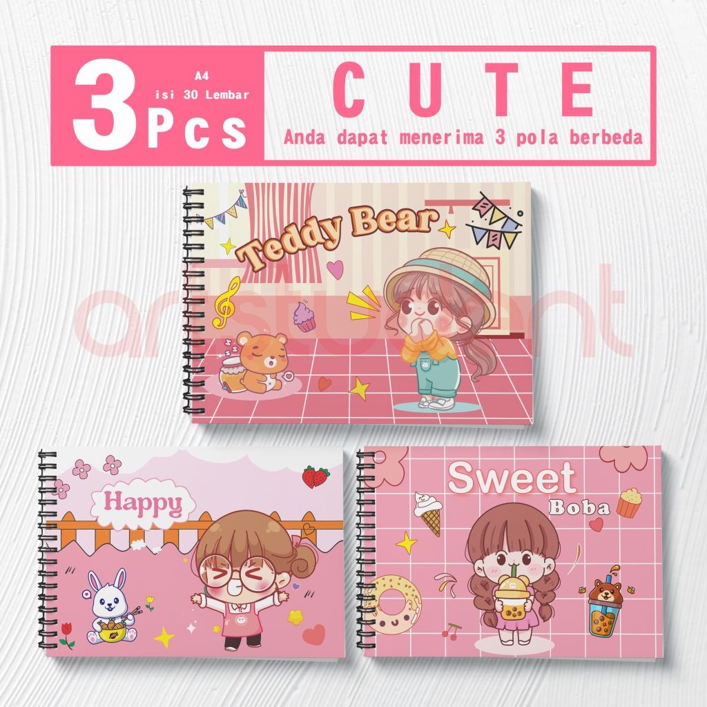 

Sketchbook A4 30 Lembar Cover Lucu Tebal 100gsm – Buku Gambar Anak Sekolah & Hobi Menggambar