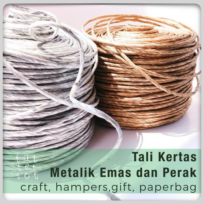 

ready TALI KERTAS METALIK EMAS PERAK HAMPERS GIFT WRAPPING SPECIAL CRAFT