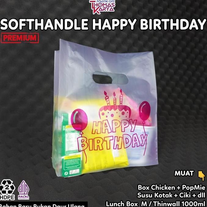 

ready Kantong Plastik Dove 20x30 Motif HAPPY BIRTHDAY Pink isi 50 Tas Softhandle Bingkisan Snack Hajatan Ulang Tahun