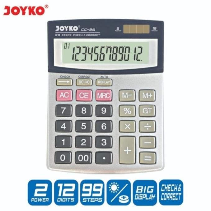 

Fg-7 Evy-510 Gd-324 Joyko Cc-26 Check & Correct Calculator 12 Digit - Kalkulator Meja Cc26 Murah Murah