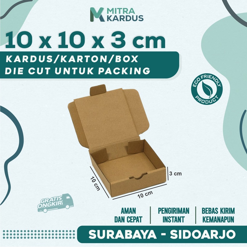

Box Die Cut 10x10x3 | Karton Corrugated Single Wall | Box Hampers | Kardus Hampers