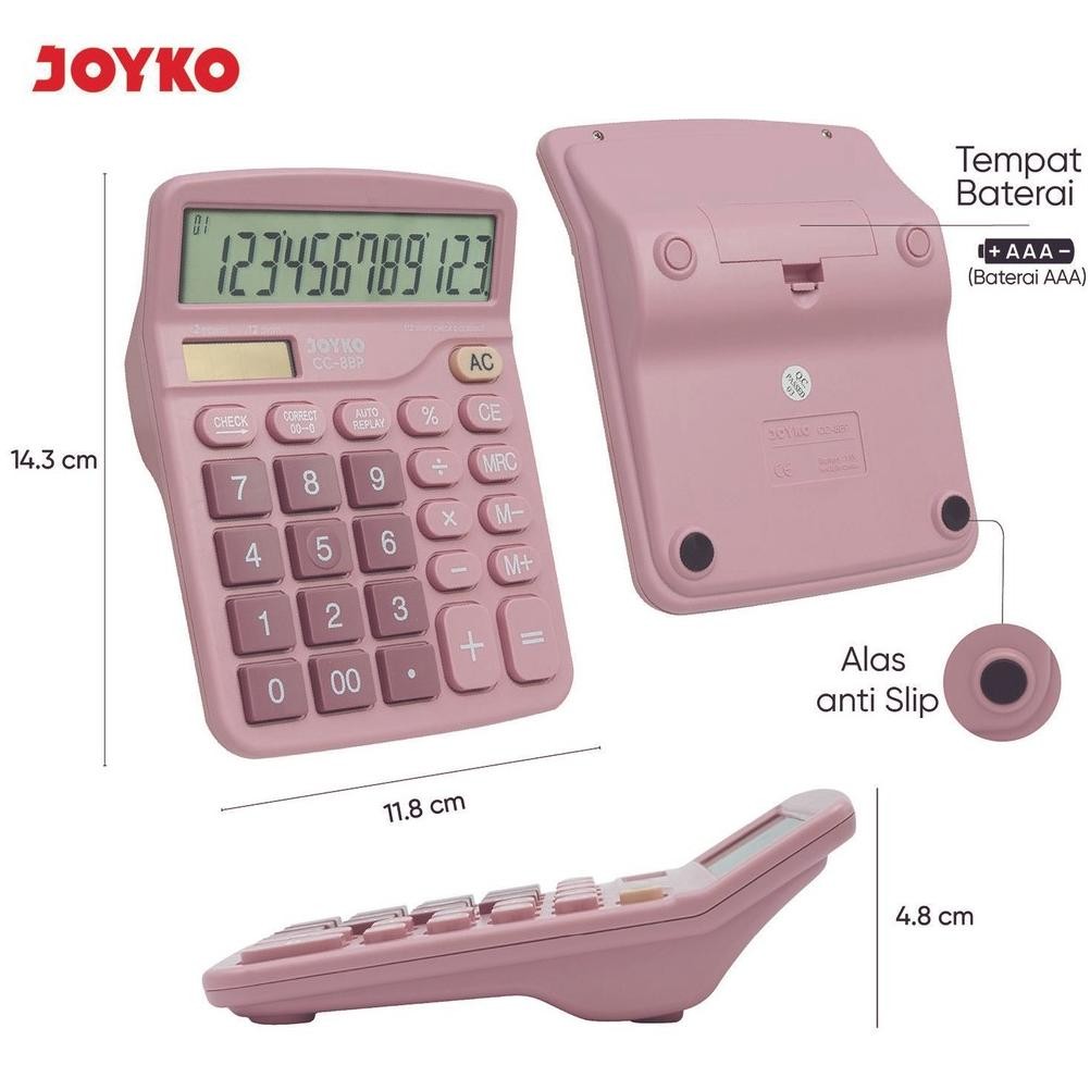 

JOYKO Calculator Kalkulator CC-8BP 12 Digits Check & Correct