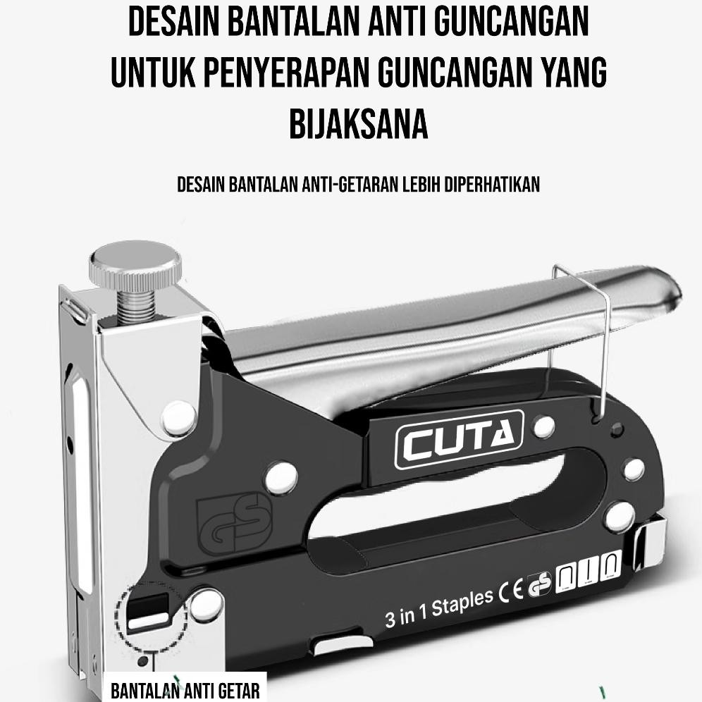 

CUTA Staples Gun 3 In 1 Chromium Staples Tembak Hekter Tembak Gun Tracker Staple Tembak Stapler