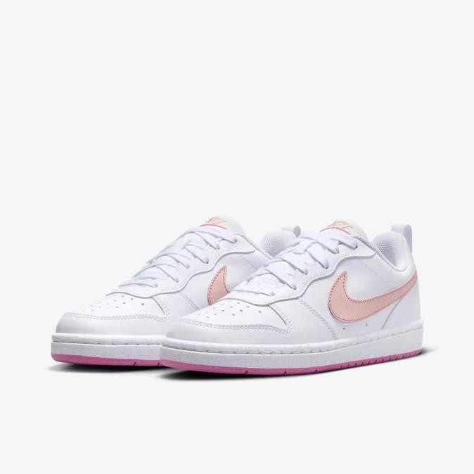 Tersedia Sepatu Sneakers GS Nike Court Borough Low Recraft White Pinksicle Arctic Orange
