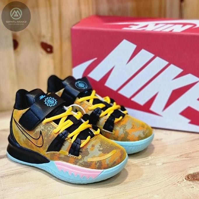 Tersedia Sepatu anak import Nike Kyrie 7 | Yellow Black | Premium Super