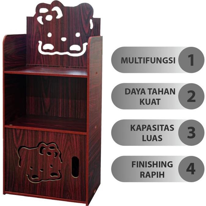 Terjangkau Lemari Nakas Minimalis 3 Susun Penyimpanan Portable Meja Kamar Tidur Kayu Mdf Furniture S