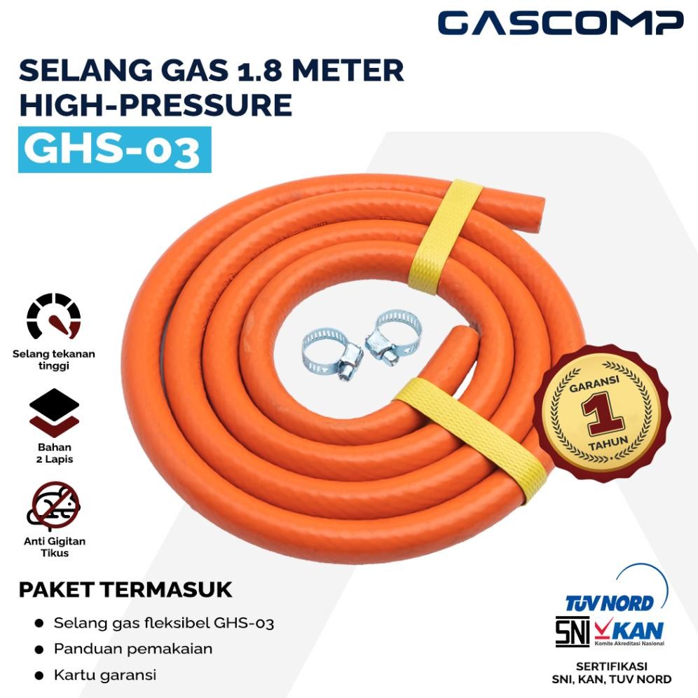 TERLARIS GASCOMP - Selang Regulator Kompor Gas High Pressure Anti Gigitan Tikus (GHS-03) - Selang Ko